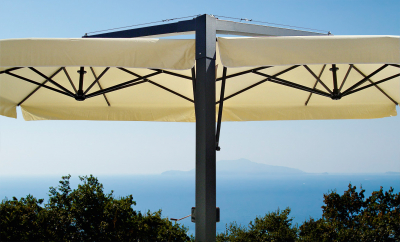 Зонт профессиональный двухкупольный OFV Fellini Alluminium T алюминий, Tempotest Para слоновая кость Фото 2