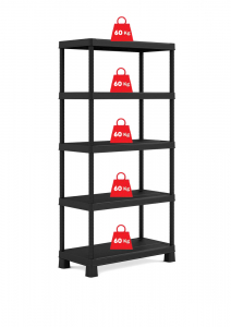 Стеллаж пластиковый KIS Shelf пластик черный Фото 2