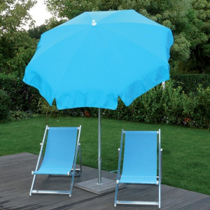 Зонт пляжный с поворотной рамой Maffei Alux алюминий, дралон голубой Фото 1