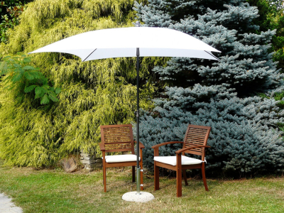 Зонт садовый с поворотной рамой Maffei Kronos сталь, полиэстер белый Фото 1