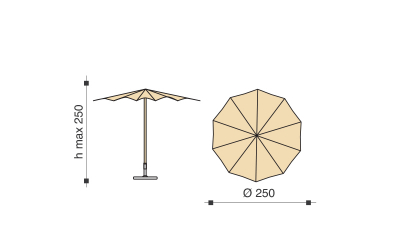Зонт садовый с поворотной рамой Maffei Flos сталь, дралон серо-коричневый, белый Фото 14
