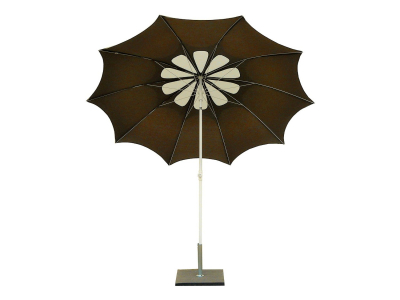 Зонт садовый с поворотной рамой Maffei Flos сталь, дралон серо-коричневый, белый Фото 4