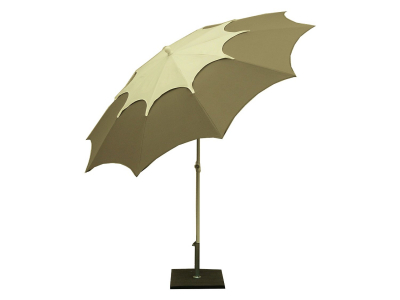 Зонт садовый с поворотной рамой Maffei Flos сталь, дралон серо-коричневый, белый Фото 6
