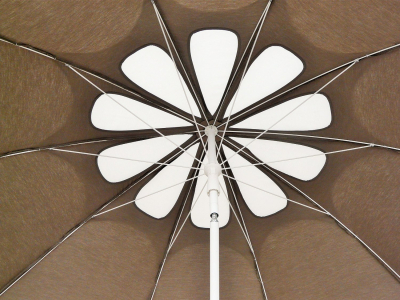Зонт садовый с поворотной рамой Maffei Flos сталь, дралон серо-коричневый, белый Фото 7