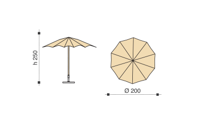 Зонт садовый с поворотной рамой Maffei Border сталь, дралон желтый Фото 7