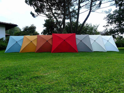 Зонт садовый с поворотной рамой Maffei Border сталь, дралон голубой Фото 3