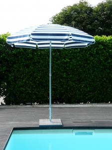 Зонт круглый Maffei сталь, дралон белый, синий Фото 2