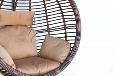 Кресло плетеное подвесное KVIMOL КМ-0021 сталь, искусственный ротанг коричневый Фото 4