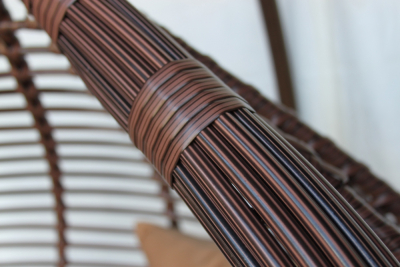 Кресло плетеное подвесное KVIMOL КМ-0021 сталь, искусственный ротанг коричневый Фото 3