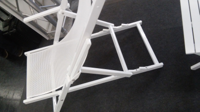 Кресло-шезлонг текстиленовое складное Magnani Sdraio алюминий, текстилен белый Фото 3