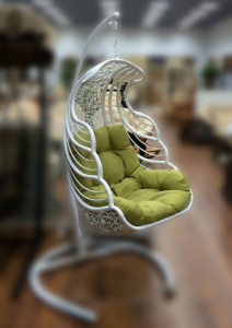 Кресло подвеcное Ecodesign Shell сталь, искусственный ротанг белый Фото 5