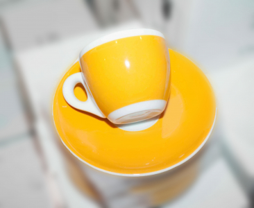 Кофейная пара для эспрессо Ancap Verona Millecolori фарфор желтый, деколь чашка, ручка, блюдце Фото 5