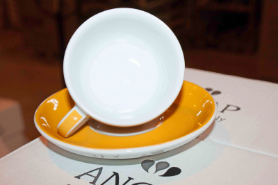 Кофейная пара для эспрессо Ancap Verona Millecolori фарфор желтый, деколь чашка, ручка, блюдце Фото 10