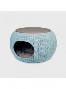 Лежак для животных Curver Cozy пластик с имитацией плетения голубой Фото 1