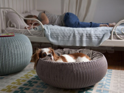 Кровать для животных Curver Cozy пластик с имитацией плетения коричневый, голубой Фото 5