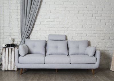 Мягкий диван 4SIS INDOOR эвкалипт, сосна, МДФ, дуб, ткань серый Фото 1