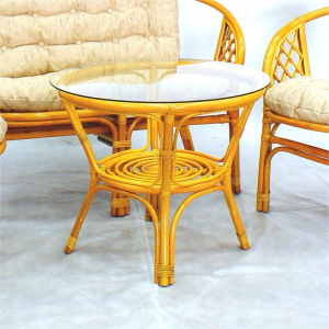 Стол плетеный обеденный Ecodesign Багама натуральный ротанг мед Фото 1