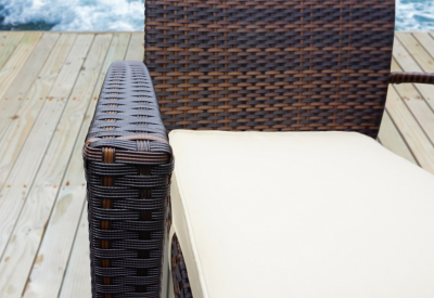 Кресло плетеное с подушкой JOYGARDEN Milano алюминий, искусственный ротанг темно-коричневый Фото 5
