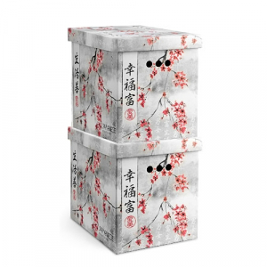 Набор коробов картонных с крышкой Valiant Japanese White микрогофрокартон рисунок Фото 1