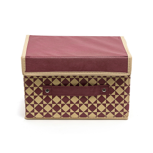 Коробка с крышкой Homsu HOM-395 ткань, картон, спанбонд бордовый Фото 1