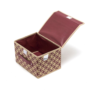 Коробка с крышкой Homsu HOM-395 ткань, картон, спанбонд бордовый Фото 2