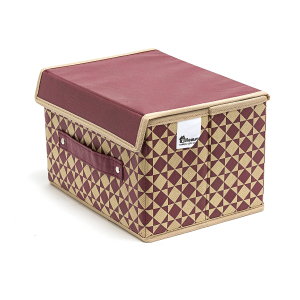 Коробка с крышкой Homsu HOM-395 ткань, картон, спанбонд бордовый Фото 3