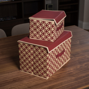 Коробка с крышкой Homsu HOM-395 ткань, картон, спанбонд бордовый Фото 8