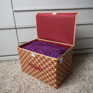 Коробка с крышкой Homsu HOM-396 ткань, картон, спанбонд бежевый Фото 3