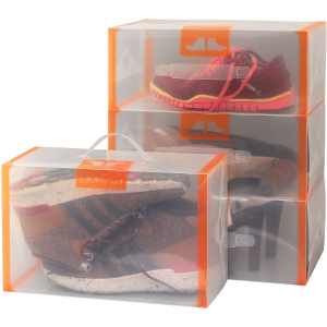 Набор коробок для хранения мужской обуви El Casa Оранжевая кайма полипропилен Фото 1