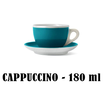 Кофейная пара для капучино Ancap Verona Millecolori фарфор морская волна, деколь чашка, ручка, блюдце Фото 4