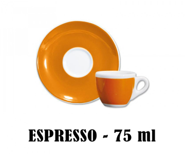 Кофейная пара для эспрессо Ancap Verona Millecolori фарфор оранжевый, деколь чашка, ручка, блюдце Фото 1