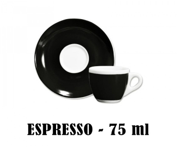 Кофейная пара для эспрессо Ancap Verona Millecolori фарфор черный, деколь чашка, ручка, блюдце Фото 4