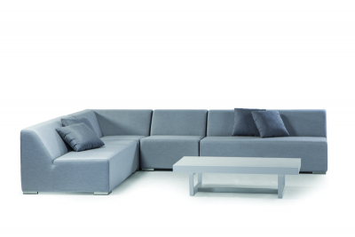 Комплект модульной мягкой мебели Grattoni Mood алюминий, ткань sunbrella белый, светло-серый Фото 1