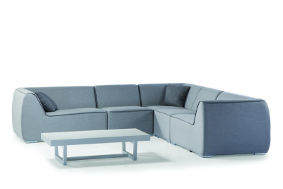 Комплект модульной мягкой мебели Nadi Grattoni алюминий, ткань sunbrella белый, светло-серый Фото 1