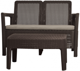 Комплект диван и стол Keter Tarifa sofa + table полипропилен коричневый, серо-бежевый Фото 1