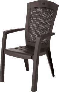 Кресло пластиковое Keter Minesota пластик с имитацией плетения коричневый Фото 1