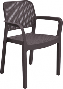 Кресло пластиковое Keter Samanna пластик с имитацией плетения коричневый Фото 1