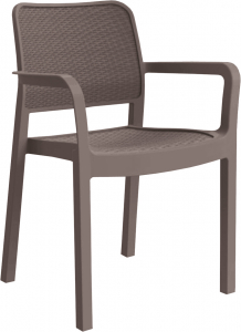 Кресло пластиковое Keter Samanna пластик с имитацией плетения капучино Фото 1
