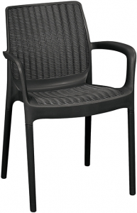 Кресло пластиковое Keter Bali Mono пластик с имитацией плетения графит Фото 1