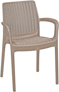 Кресло пластиковое Keter Bali Mono пластик с имитацией плетения капучино Фото 1