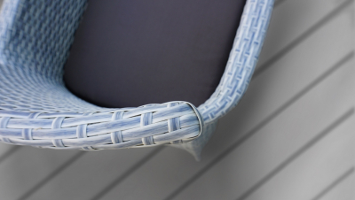 Кресло плетеное с подушкой JOYGARDEN Aroma алюминий, искусственный ротанг светло-серый Фото 2