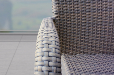 Кресло плетеное с подушкой JOYGARDEN Rome алюминий, искусственный ротанг светло-коричневый Фото 6
