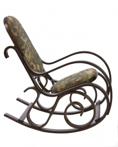 Кресло-качалка IM-Design Лондон дерево, кожа/ткань Фото 4