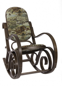 Кресло-качалка IM-Design Лондон дерево, кожа/ткань Фото 1