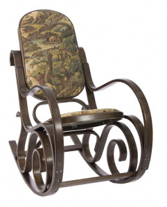 Кресло-качалка IM-Design Лондон дерево, кожа/ткань Фото 3
