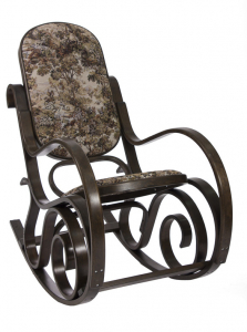 Кресло-качалка IM-Design Лондон дерево, кожа/ткань Фото 6