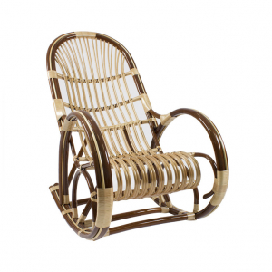 Кресло-качалка IM-Design Медвежонок ивовая лоза, ткань орех Фото 1