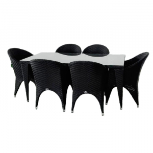 Комплект плетеной мебели KVIMOL КМ-0316 сталь, искусственный ротанг черный Фото 6