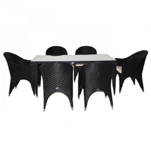 Комплект плетеной мебели KVIMOL КМ-0316 сталь, искусственный ротанг черный Фото 5