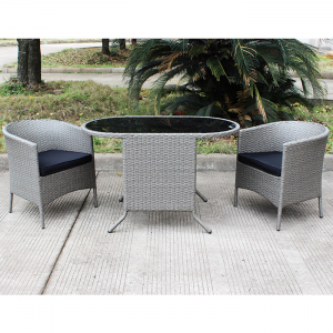 Комплект плетеной мебели KVIMOL КМ-0043 металл, искусственный ротанг серый Фото 5